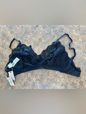 We Are Hah Black Lace Unlined Bralette Size XL